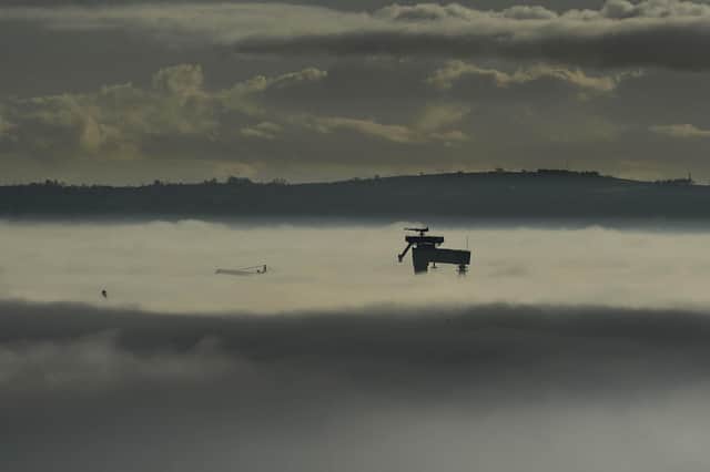 A misty morning over Belfast on Sunday. Photo: Arthur Allison/Pacemaker Press