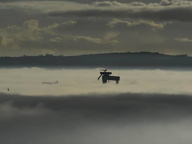 A misty morning over Belfast on Sunday. Photo: Arthur Allison/Pacemaker Press