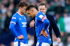 Rangers’ James Tavernier appears dejected at the end of the Viaplay Cup final loss in Hampden Park