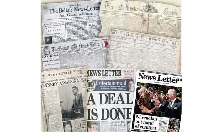 The Belfast News Letter, founded in 1737, is the oldest English language daily newspaper in the world. This is a montage of front pages over its 287 year history. It is owned by National World, which has accepted a takeover bid but says it is still open to a superior offer