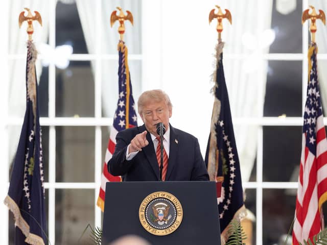 US President Donald Trump during a visit to Deerfield, the US Ambassador's residence in Phoenix Park, Dublin, during his trip to the Republic of Ireland today