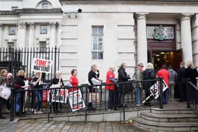 Campaigners for the restoration of services at the South West Acute Hospital in County Fermanagh attend the High Court in Belfast this week