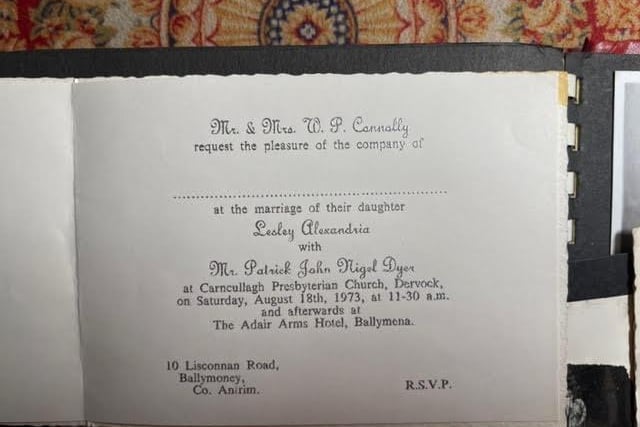A second wedding invitation from the album.