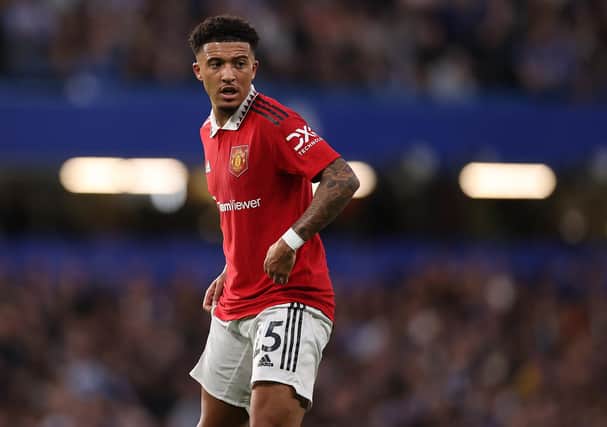 Jadon Sancho has not played for Manchester United since October 22. (Photo by Manchester United/Manchester United via Getty Images)