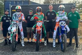 Team Ireland riders with manager Martin Barr at the Motocross of Nations in France. (Photo credit: Team Ireland)