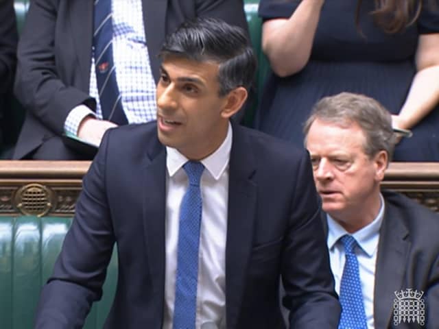 Rishi Sunak in the House of Commons today