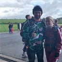 Gemma Watt with her instructor after the skydive