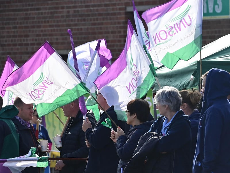 The industrial action by Unison, Unite and Nipsa members - which began at midnight - involves some nurses, ambulance and hospital support staff.