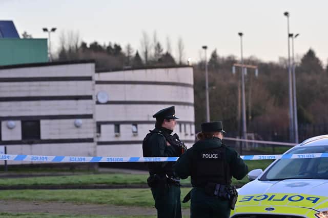 Police at the Scene at Youth Sport Omagh on Thursday Morning. An attempted murder investigation has been launched after an off-duty police officer was shot at a sports complex in Omagh, County Tyrone, on Wednesday.