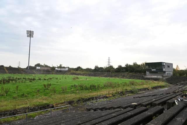 BELFAST, NORTHERN IRELAND - OCTOBER 8: A general view of Casement Park on October 8, 2023 in Belfast. Casement Park is one of the proposed venues for UEFA Euro 2028. The GAA ground was included in the listed stadiums of the proposal despite lying derelict since 2013 and needing a complete rebuild. (Photo by Charles McQuillan/Getty Images)