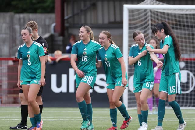 Northern Ireland celebrations against Chicago City at Dixon Park. (Photo by Jonathan Porter/Press Eye)