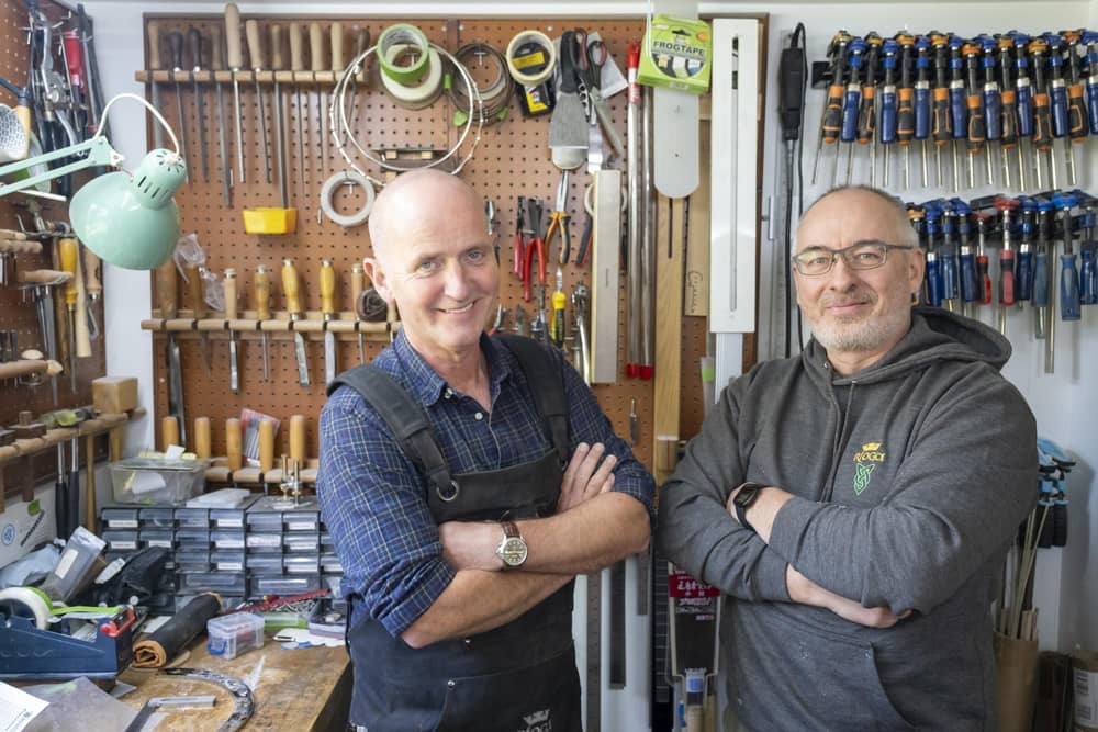 Paul Conlon and John McClenaghan from Ríoga Banjos. Credit: Peter Devlin