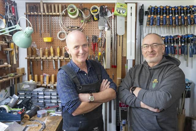 Paul Conlon and John McClenaghan from Ríoga Banjos. Credit: Peter Devlin