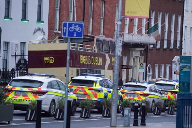 The scene in Dublin city centre following a serious public order incident which occurred on Parnell Square East. Photo: Brian Lawless/PA Wire