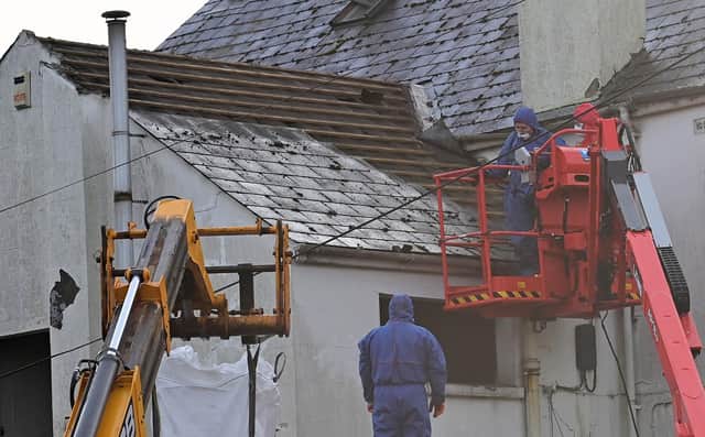 Dismantling begins at The Kincora building on the Upper Newtonards Road in Belfast