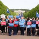Nurses protesting over wages and working conditions at Stormont last year. Members of the Royal College of Nursing (RCN) have announced strike action on January 18, joining other unions in a day of action