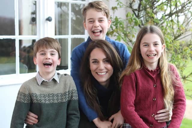The image of Kate and her children, said by the palace to have been taken by the Prince of Wales, was posted on social media