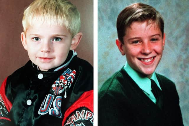Warrington IRA bomb victims Johnathan Ball (left) and Tim Parry. The Warrington bombing, on March 20 1993, tore through the Cheshire town's shopping centre and instantly killed three-year-old Johnathan Ball. Tim Parry, 12, became the second victim when he died of his injuries five days later. A further 56 people were injured by the two bombs, which were placed in litter bins and exploded shortly after midday that Saturday afternoon. No warning was given and nobody has ever been prosecuted for the outrage, which took place the day before Mothering Sunday.
Photo: PA/PA Wire