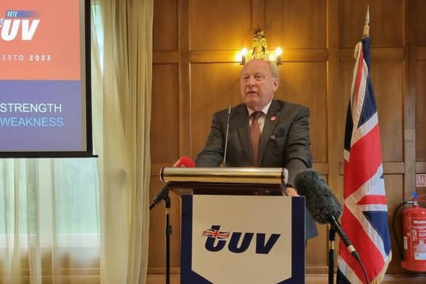 Jim Allister at TUV council election manifesto launch