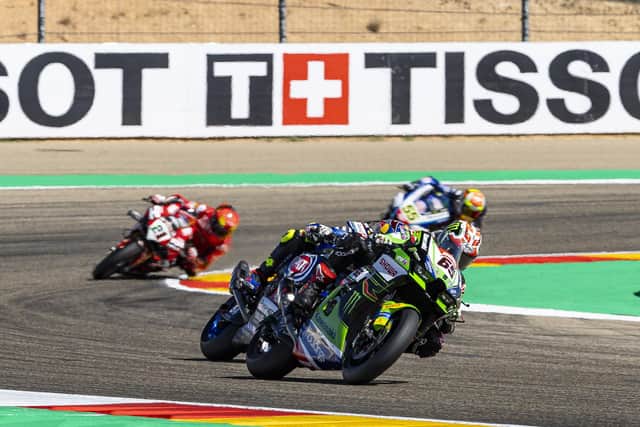 Jonathan Rea (Kawasaki Racing Team) finished fourth in the final race of the weekend at Motorland Aragon in Spain