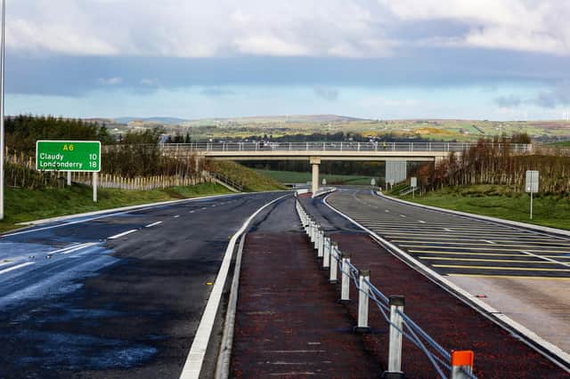 The A6 Dungiven to Drumahoe dual carriageway on the Belfast to Londonderry road on April 6 2023, the day the upgraded section of dual carriageway opened. T​he A6 has suddenly been radically improved by two long new stretches of dual carriageway of almost motorway standard.  Pic sent in by DfI Press Office