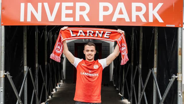 Larne have confirmed the signing of Chris Gallagher from Cliftonville. (Photo by Larne FC)