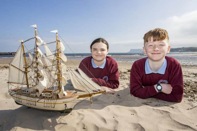 Rathlin Sound Maritime Festival returns this Friday, May 26 for 10 days of culture, cuisine and coastal treasures. Pictured at the launch are Riley Morris and Maia Kinney, Head Boy and Head Girl at Ballycastle Integrated PS