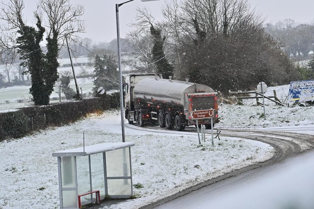Wintry conditions in Glenavy as a cold spell fuelled by wintry Arctic air is set to continue throughout Tuesday and into the week ahead.