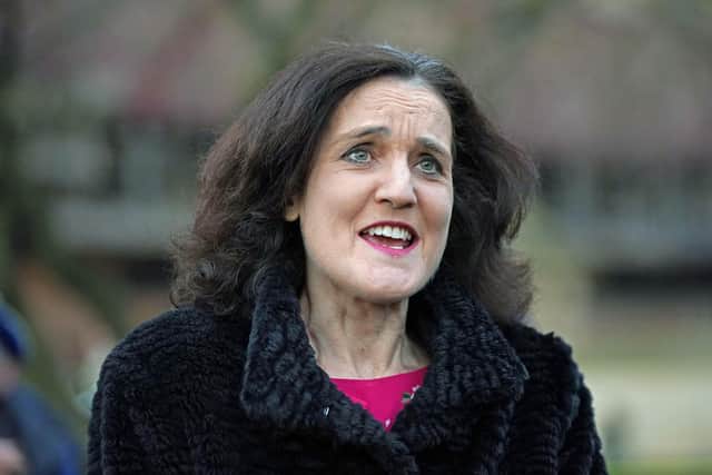 File photo dated 27/02/23 of Theresa Villiers MP speaking to the media on College Green, in Westminster, London. Conservative MP Ms Villers failed to declare that she held shares valued at more than £70,000 in Shell while she was environment secretary. Issue date: Thursday August 10, 2023.