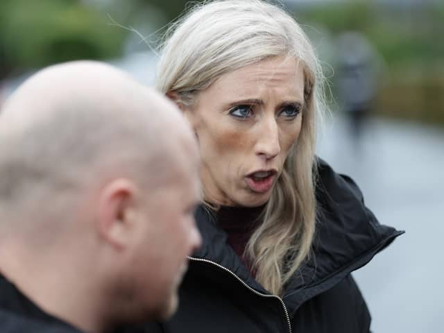Carla Lockhart from the DUP outside Drumcree Parochial Hall in Portadown