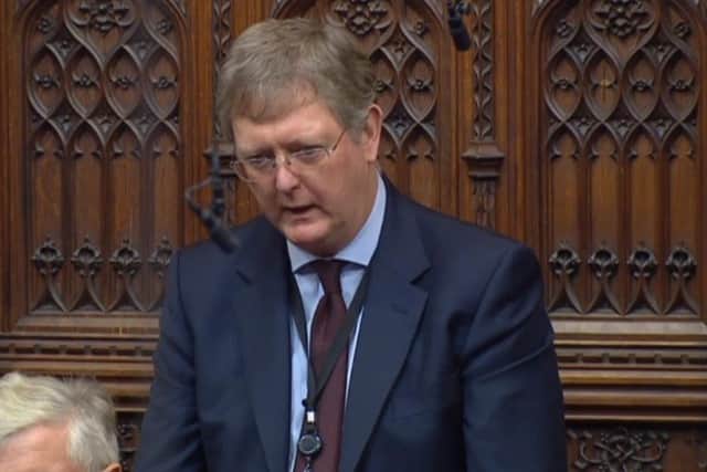 Lord Caine speaking in Parliament. Screen grab from Parliament TV