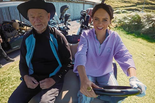 Bill Murray on the course with Irish comedian Joanne McNally