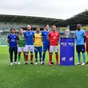 Representatives from all 12 clubs competing across this season's Boyle Sports Premiership campaign. (Photo by Arthur Allison/Pacemaker Press)