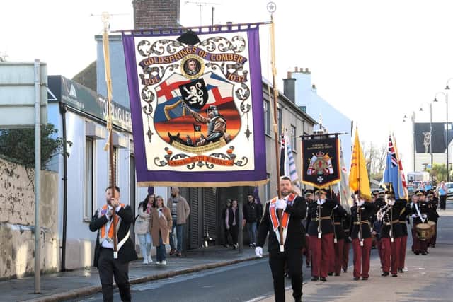 Members of Goldsprings of Comber LOL 1037 on parade.