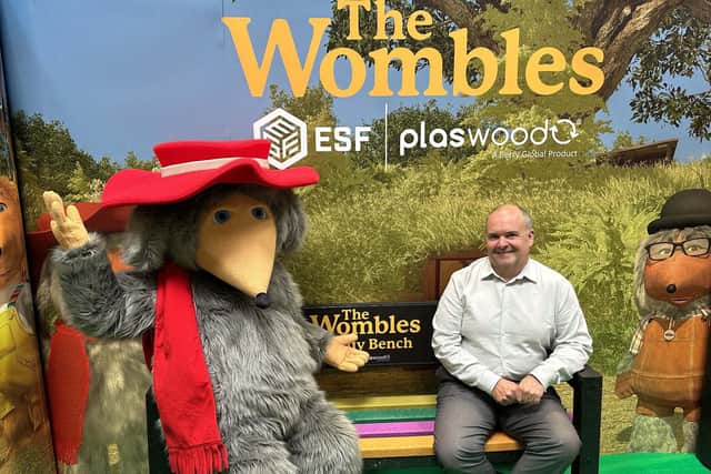 Environmental Street Furniture (ESF) is bringing some of the UK’s most cherished TV characters, The Wombles, back to life through the launch of its latest innovative product range, The Wombles Collection by ESF. Pictured is managing director of ESF, Alan Lowry