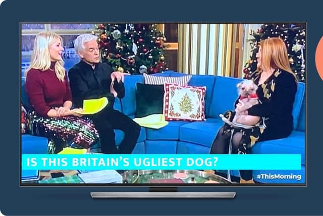 Peggy on This Morning with Holly, Phil and her adoring owner