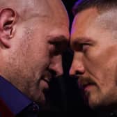 Britain's Tyson Fury (L) and Ukraine's Oleksandr Usyk (R) collide in Riyadh on Saturday night