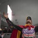 Spain's Jorge Martin celebrates winning the Japanese MotoGP at Motegi on Sunday.