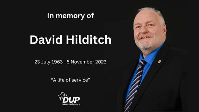 DUP online tribute to David Hilditch