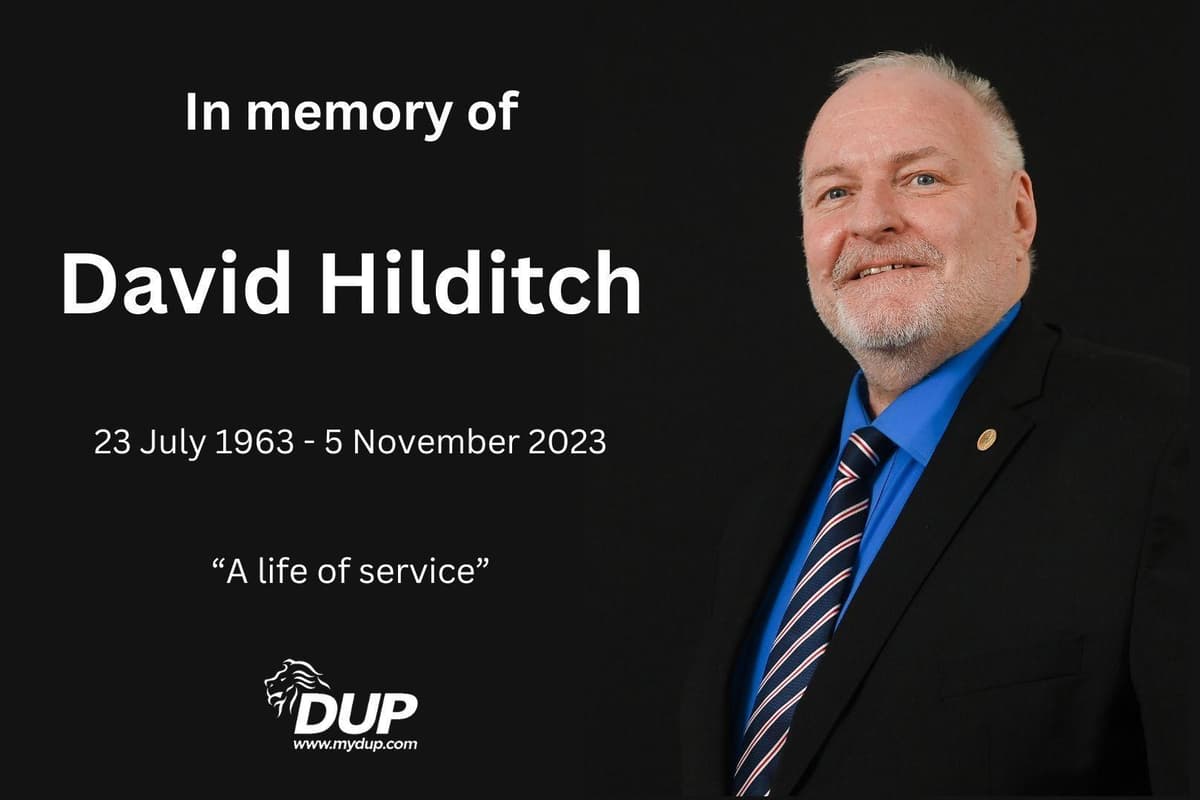DUP party leader Sir Jeffrey Donaldson leads tributes after death of former East Antrim MLA David Hilditch