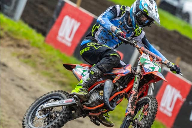 Lewis Spratt finished sixth overall in the British B/W85 class at Schoolhouse MX track 