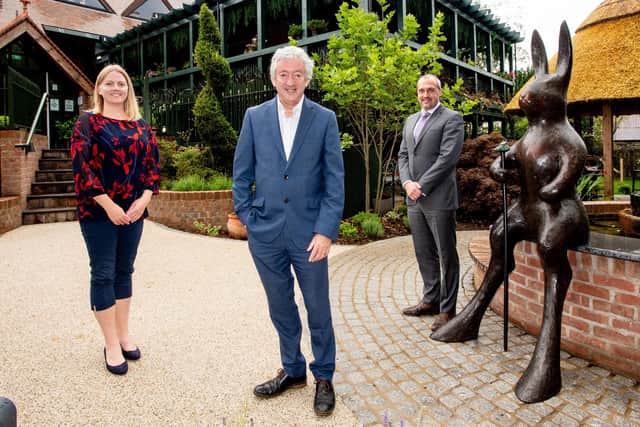 John McGrillen, CEO, Tourism NI and  Emma Stubbs, economic development manager at Antrim and Newtownabbey Borough Council and Colin Johnston, Galgorm Collection managing director at The Rabbit Hotel & Retreat