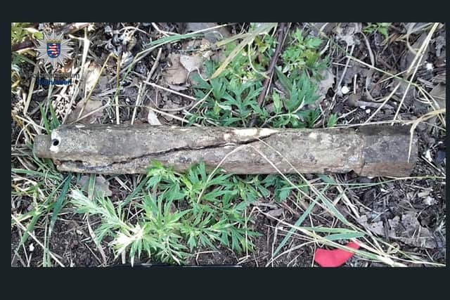 This Second World War incendiary device was taken in to a nursery school by a child in south Hess, Germany in 2017. The bomb squad had to be called. George Clarke found a similar bomb in his Garden in Belfast in 1941.