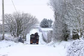 The roads in Armoy this morning proved difficult to pass with heavy overnight snow and ice.