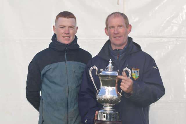 Route Hunt Cup winner Oran MaGillan with trainer Gary McGill. Picture: Submitted