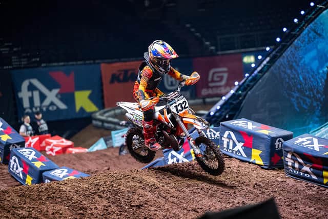 Dungannon’s Daniel Devine was fifth overall in the AX 65 class at the Birmingham round of the UK Arenacross championship.