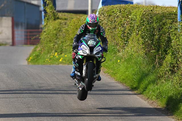Michael Sweeney at Tandragee 100 practice in 2022. (Photo by Rod Neill)