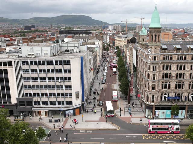 Commercial owners who have vacant properties in Belfast city centre, and occupiers hoping to take up vacant space in the city centre, are being encouraged to apply for funding from Belfast City Council. Pictured is view over Belfast from the roof of City Hall. Credit: Declan Roughan