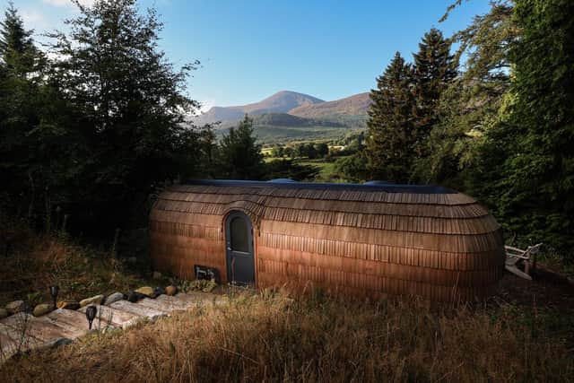 Enniskeen Estate in Newcastle is made up of a number of glamping cabins in the woods, including the Dreamer’s Drey (pictured), Kingfisher’s Residence and Doe's Den