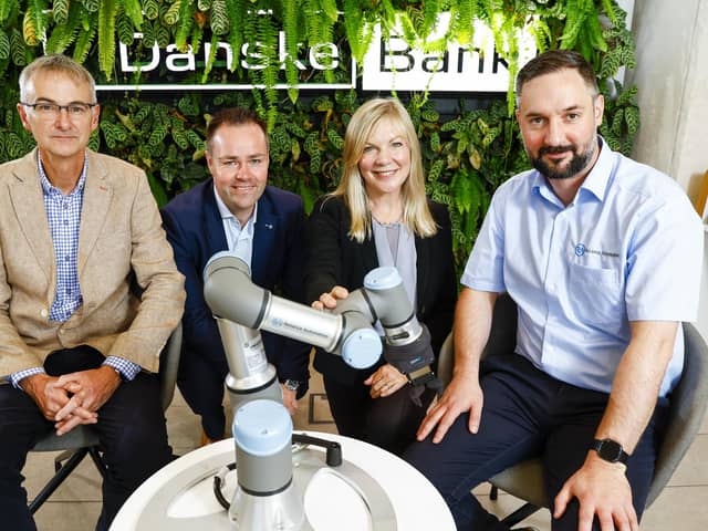 NI Chamber is set to host an event for digital, tech and commercial professionals on Thursday, September 14 in Bangor. Pictured are Philip McDonough (PwC), Paul Robinson (Danske Bank), Suzanne Wylie (NI Chamber) and John Moran (Reliance Automation)